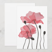 Cartes Pour Fêtes Annuelles Poppies (Devant / Derrière)