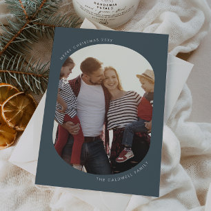 Cartes Pour Fêtes Annuelles POPPY Blue Modern Fun Family do-it-yourself Photo