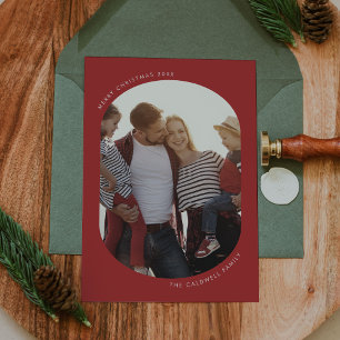 Cartes Pour Fêtes Annuelles POPPY Red Modern Fun Famille do-it-yourself Photo