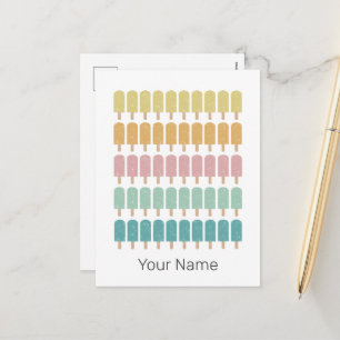 Cartes Pour Fêtes Annuelles Popsicles Crème de glace Vintage Conception d'été 