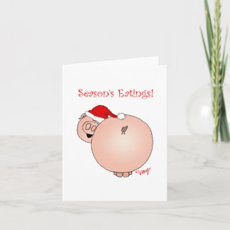 Cartes Pour Fêtes Annuelles Porc d'Eatings de la saison !