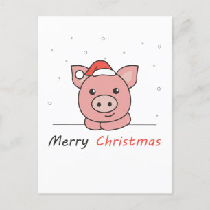 Cartes Pour Fêtes Annuelles Porc Noël Neige Hiver Animaux Cochons