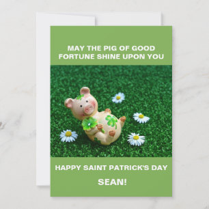 CARTES POUR FÊTES ANNUELLES PORC PERSONNALISÉ DU JOUR DE ST PATRICK DE FORTUNE