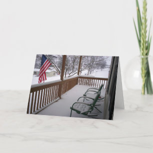 Cartes Pour Fêtes Annuelles Porche américaine en hiver