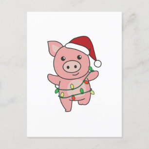 Cartes Pour Fêtes Annuelles Porcs Noël Animaux d'hiver Porcs