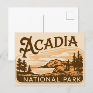 Cartes Pour Fêtes Annuelles Port de Bar du Parc national vintage Acadia