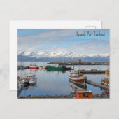 Cartes Pour Fêtes Annuelles Port Husavik Islande (Devant / Derrière)