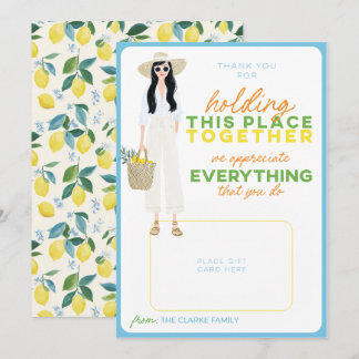 Cartes Pour Fêtes Annuelles Porte-carte cadeau Merci Citron d'Amalfi