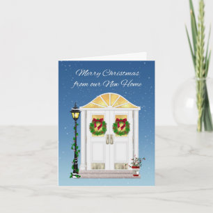Cartes Pour Fêtes Annuelles Porte de Noël, Nouvelle Maison, Salutation