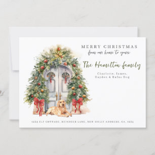 Cartes Pour Fêtes Annuelles Porte d'entrée avec Noël du Labrador