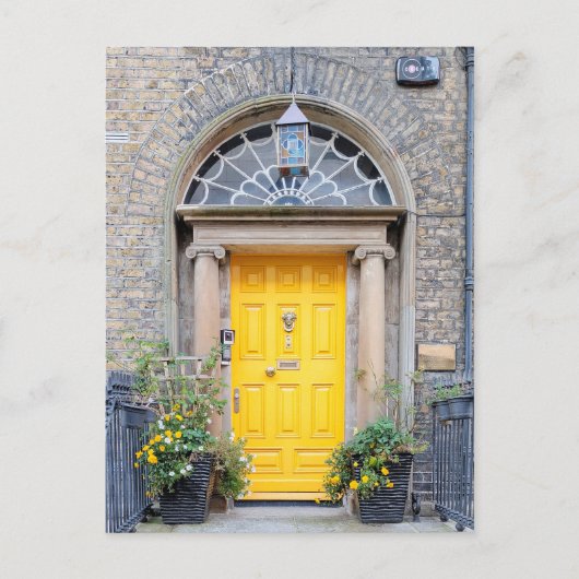 Cartes Pour Fêtes Annuelles Porte géorgienne jaune à Dublin (Devant)
