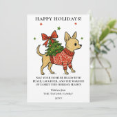 Cartes Pour Fêtes Annuelles Porteur de sapin de Noël Chihuahua (Debout devant)
