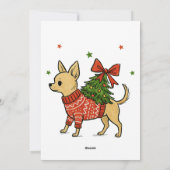 Cartes Pour Fêtes Annuelles Porteur de sapin de Noël Chihuahua (Dos)