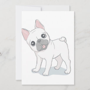 Cartes Pour Fêtes Annuelles Portrait de Bulldog Français mignon AMOUREUX DES