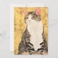 Portrait de chat blanc gris vintage