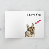 Cartes Pour Fêtes Annuelles Portrait de chien alsacien de Saint-Valentin (Intérieur)