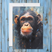 Cartes Pour Fêtes Annuelles Portrait de chimpanzé