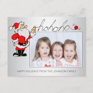Cartes Pour Fêtes Annuelles Portrait de famille amusant du Père Noël de Noël H