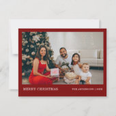 Cartes Pour Fêtes Annuelles Portrait de famille minimal moderne | Joyeux Noël (Devant)