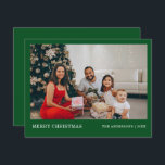 Cartes Pour Fêtes Annuelles Portrait de famille minimal moderne | Joyeux Noël<br><div class="desc">Portrait de famille minimal moderne | Joyeuse Carte de vacances verte de Noël. L'image n'est présentée qu'à titre d'illustration,  remplacez-la par votre image. Personnalisez-le avec vos détails.</div>