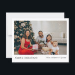 Cartes Pour Fêtes Annuelles Portrait de famille minimal moderne | Joyeux Noël<br><div class="desc">Portrait de famille minimal moderne | Joyeuse carte de Noël. L'image n'est présentée qu'à titre d'illustration,  remplacez-la par votre image. Personnalisez-le avec vos détails.</div>