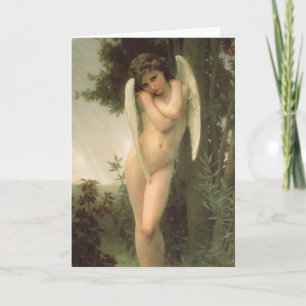 Cartes Pour Fêtes Annuelles Portrait de l'ange Cupidon (Cupid) par Bouguereau