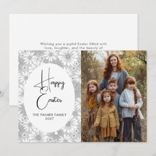 Cartes Pour Fêtes Annuelles Portrait de Pâques floral printanier élégant simpl