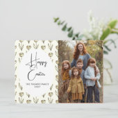 Cartes Pour Fêtes Annuelles Portrait de Pâques floral printanier élégant simpl (Debout devant)