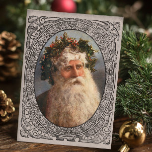 Cartes Pour Fêtes Annuelles Portrait de Père Noël vintage