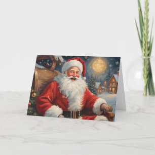 Cartes Pour Fêtes Annuelles Portrait de Père Noël vintage