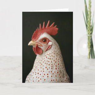 Cartes Pour Fêtes Annuelles Portrait de poulet tacheté