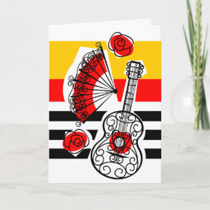 Cartes Pour Fêtes Annuelles Portrait de texte classique des Souvenirs espagnol