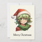 Cartes Pour Fêtes Annuelles Portrait Elfe de Noël (Devant)