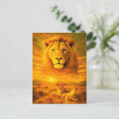 Cartes Pour Fêtes Annuelles Portrait en double exposition de lion d'Afrique (Debout devant)