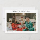 Cartes Pour Fêtes Annuelles Portrait familial moderne de Noël minimal (Devant)