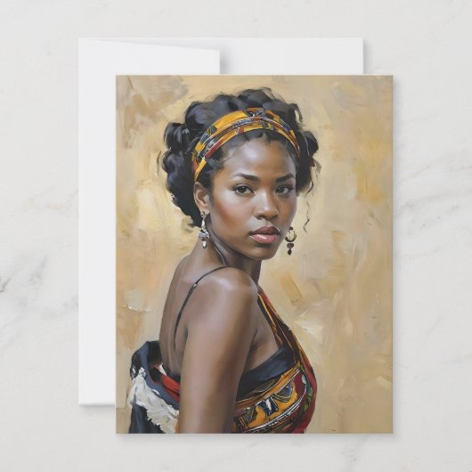 Cartes Pour Fêtes Annuelles Portrait femme africaine H (Devant)