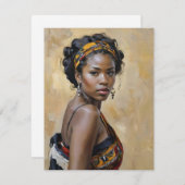 Cartes Pour Fêtes Annuelles Portrait femme africaine H (Devant / Derrière)