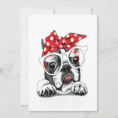 Cartes Pour Fêtes Annuelles Portrait Français Buldog Dans Un Headband (Devant)