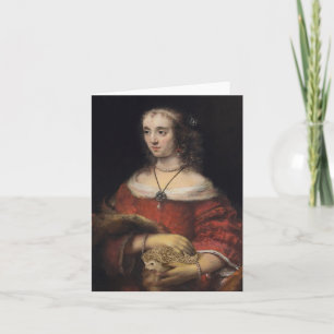Cartes Pour Fêtes Annuelles Portrait of a Lady With a Hedgehog Card