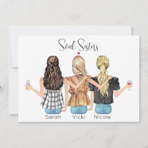 Cartes Pour Fêtes Annuelles Portrait personnalisé des meilleurs amis