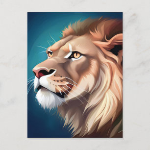 Cartes Pour Fêtes Annuelles Portrait Posé Côté Lion-56557