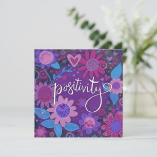 Cartes Pour Fêtes Annuelles Positivité Inspirant Coeur Floral Plutôt Violet