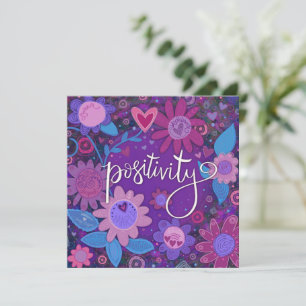 Cartes Pour Fêtes Annuelles Positivité Inspirant Coeur Floral Plutôt Violet