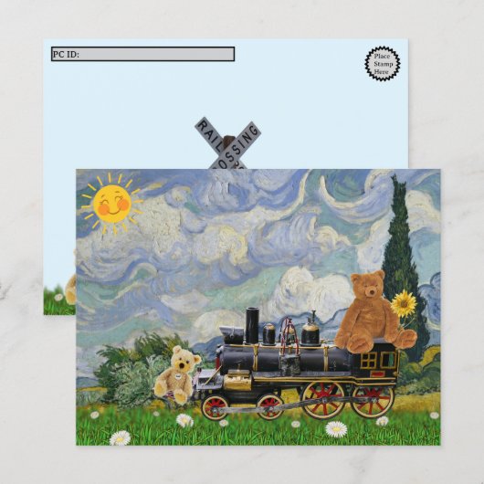 Cartes Pour Fêtes Annuelles Poste - Nounours itinérants (Devant / Derrière)