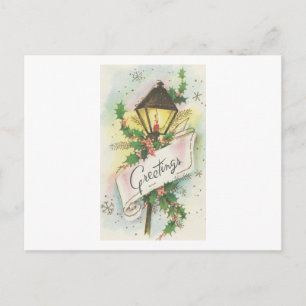 Cartes Pour Fêtes Annuelles Poste Vintage Lampe de Noël