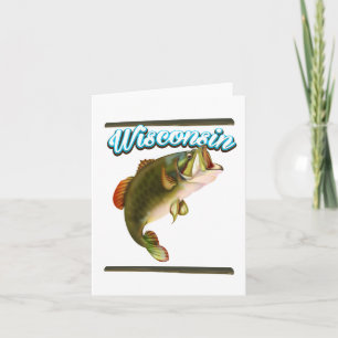 Cartes Pour Fêtes Annuelles Poster de pêche du Wisconsin
