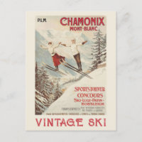 Poster de ski Vintage de Chamonix Mont Blanc