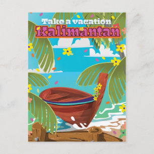 Cartes Pour Fêtes Annuelles poster de voyage de Kalimantan.