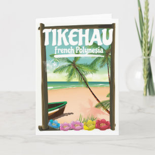 Cartes Pour Fêtes Annuelles Poster de voyage de Tikehau en Polynésie française