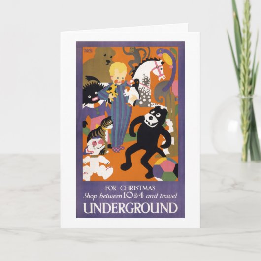Cartes Pour Fêtes Annuelles Poster sur le transport Vintage souterrain de Lond (Devant)